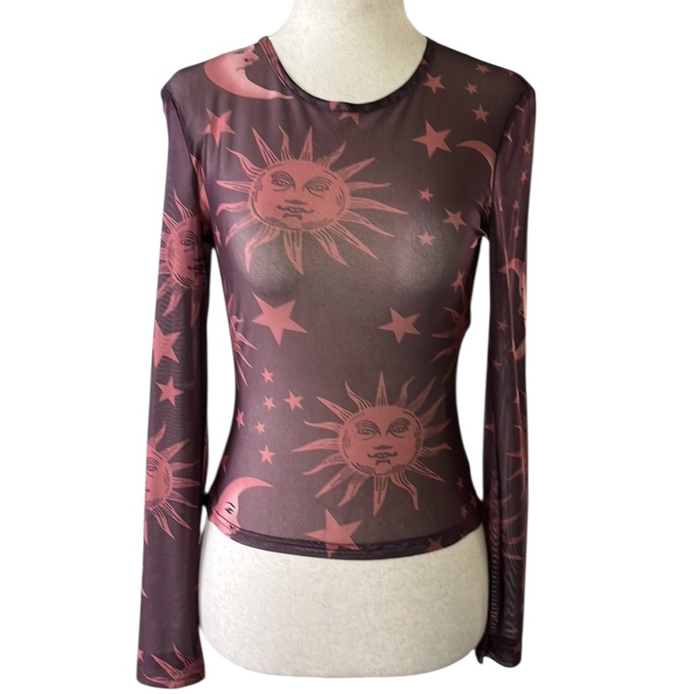 Corvelia Women's Chic Transparent Long Sleeves Sheer Top - Picture 3 of 9